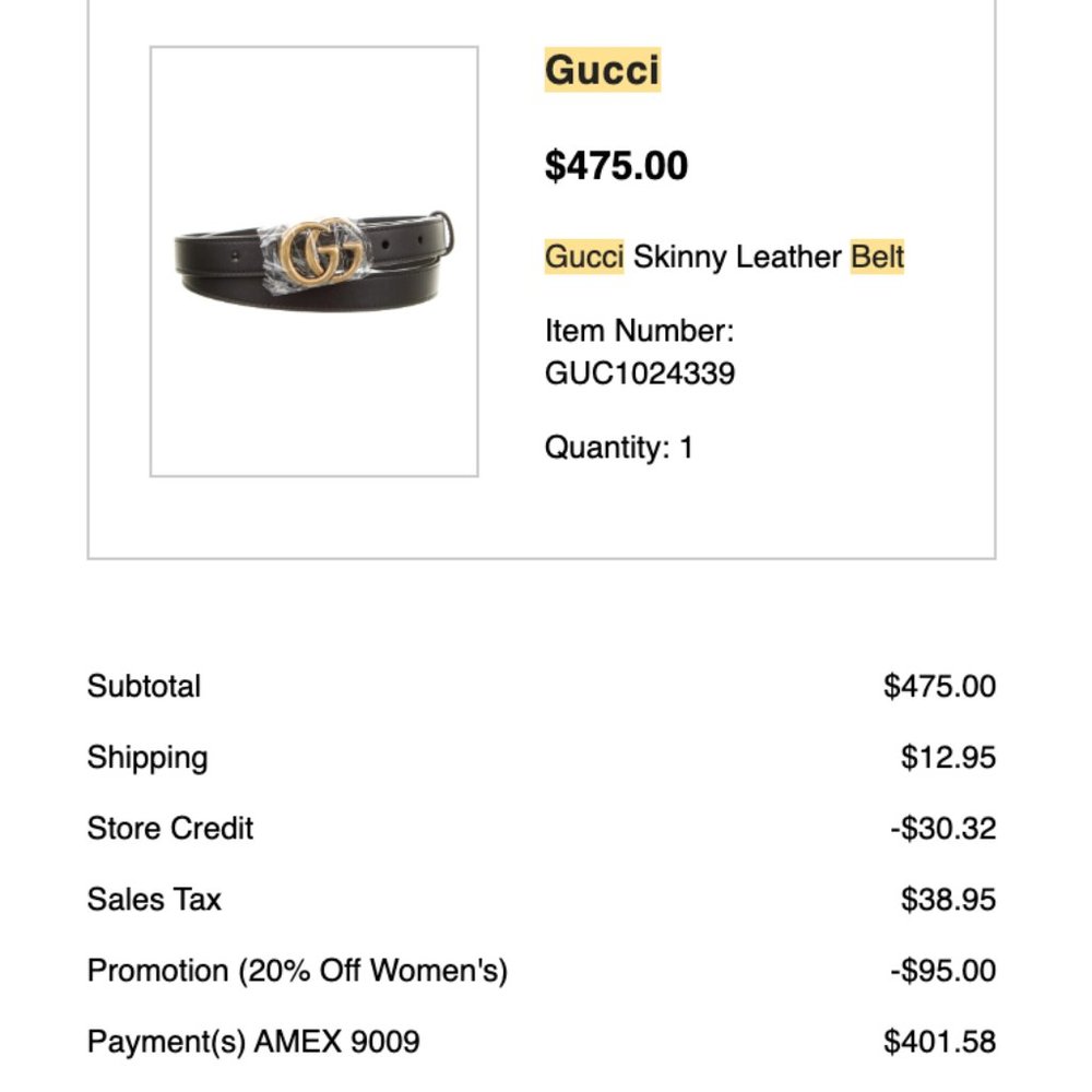 Gucci Skinny Belt